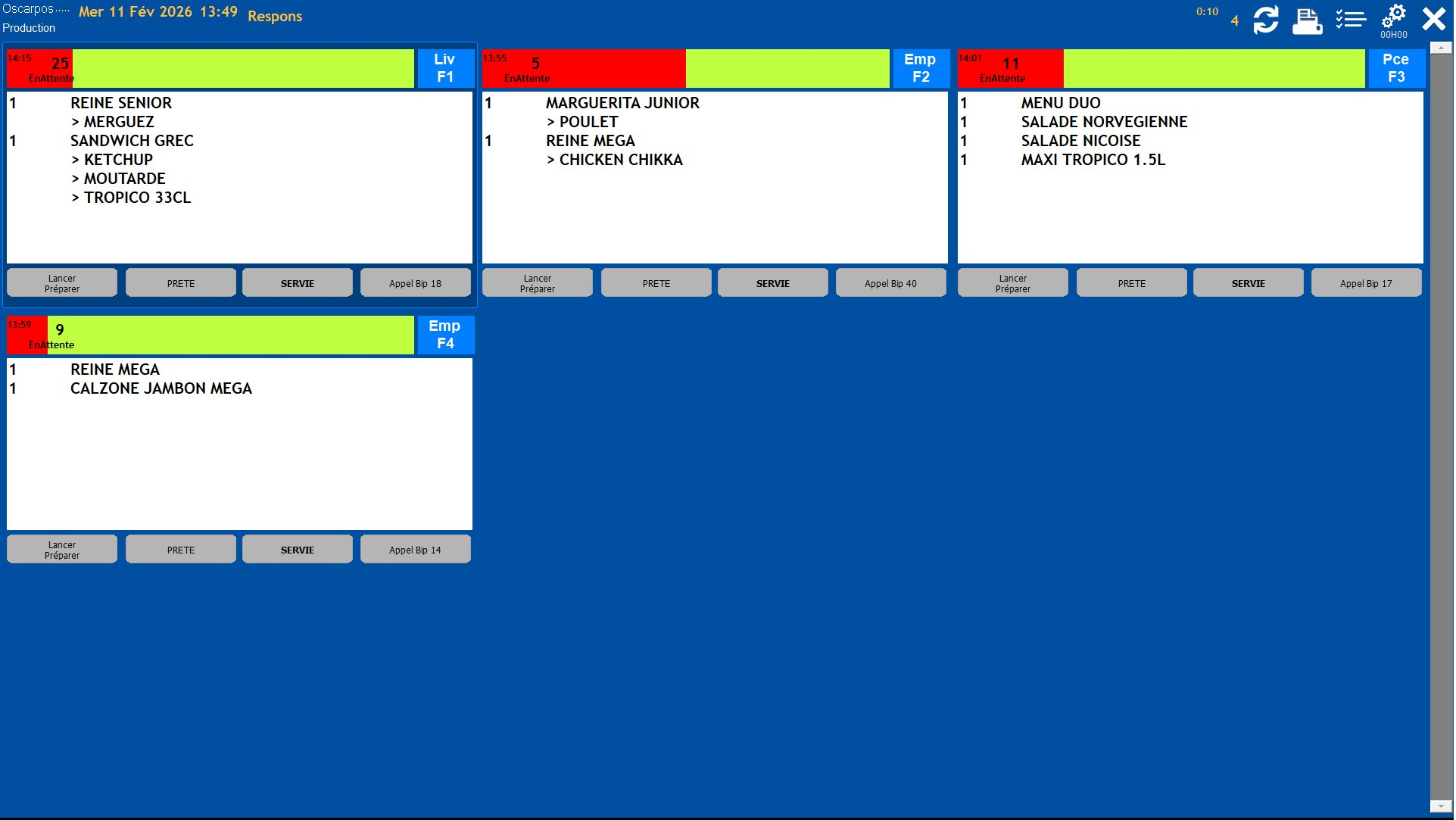 Écran cuisine OscarPOS